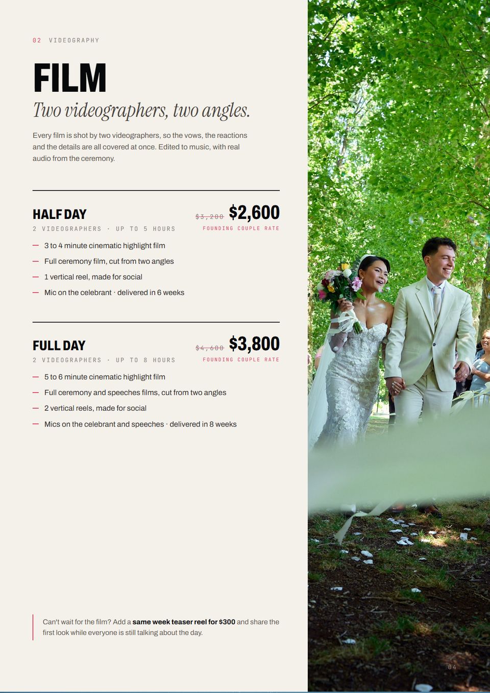 Wedding guide page 4: Film