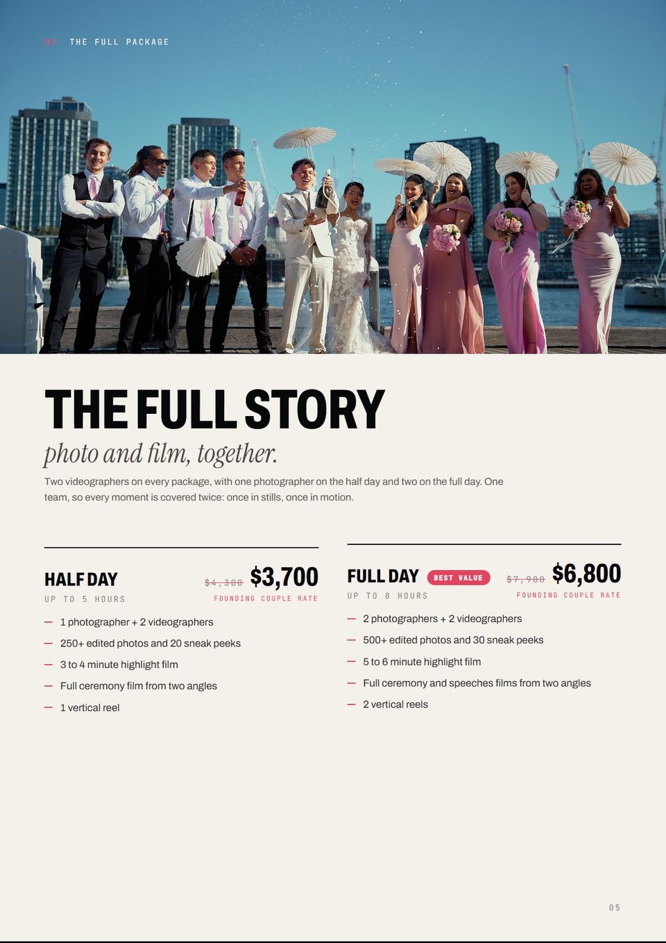 Wedding guide page 5: The full package